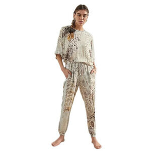 ANTHROPOLOGIE Valette LOUNGE Set, Tan/Cream Women's XL